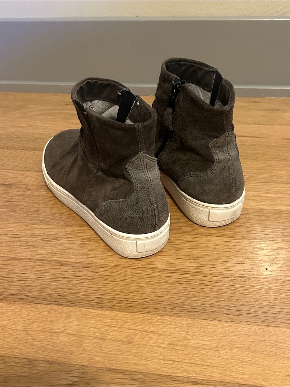 Miz Mooz Brown Suede Slip-On Ankle Booties with White Sole - Lionel - Picture 3 of 7